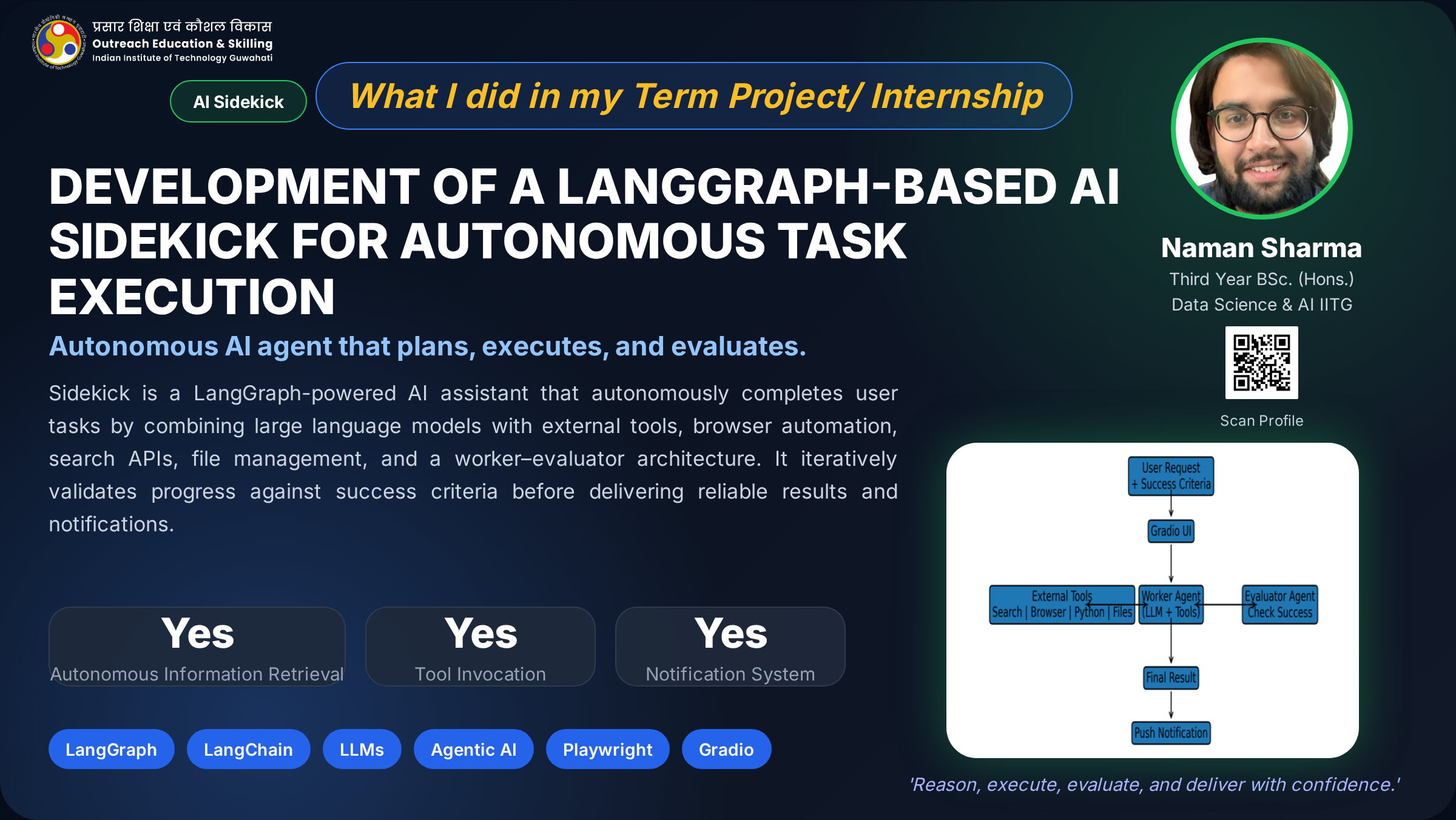 Naman Sharma — Development of a LangGraph-Based AI Sidekick for Autonomous Task Execution